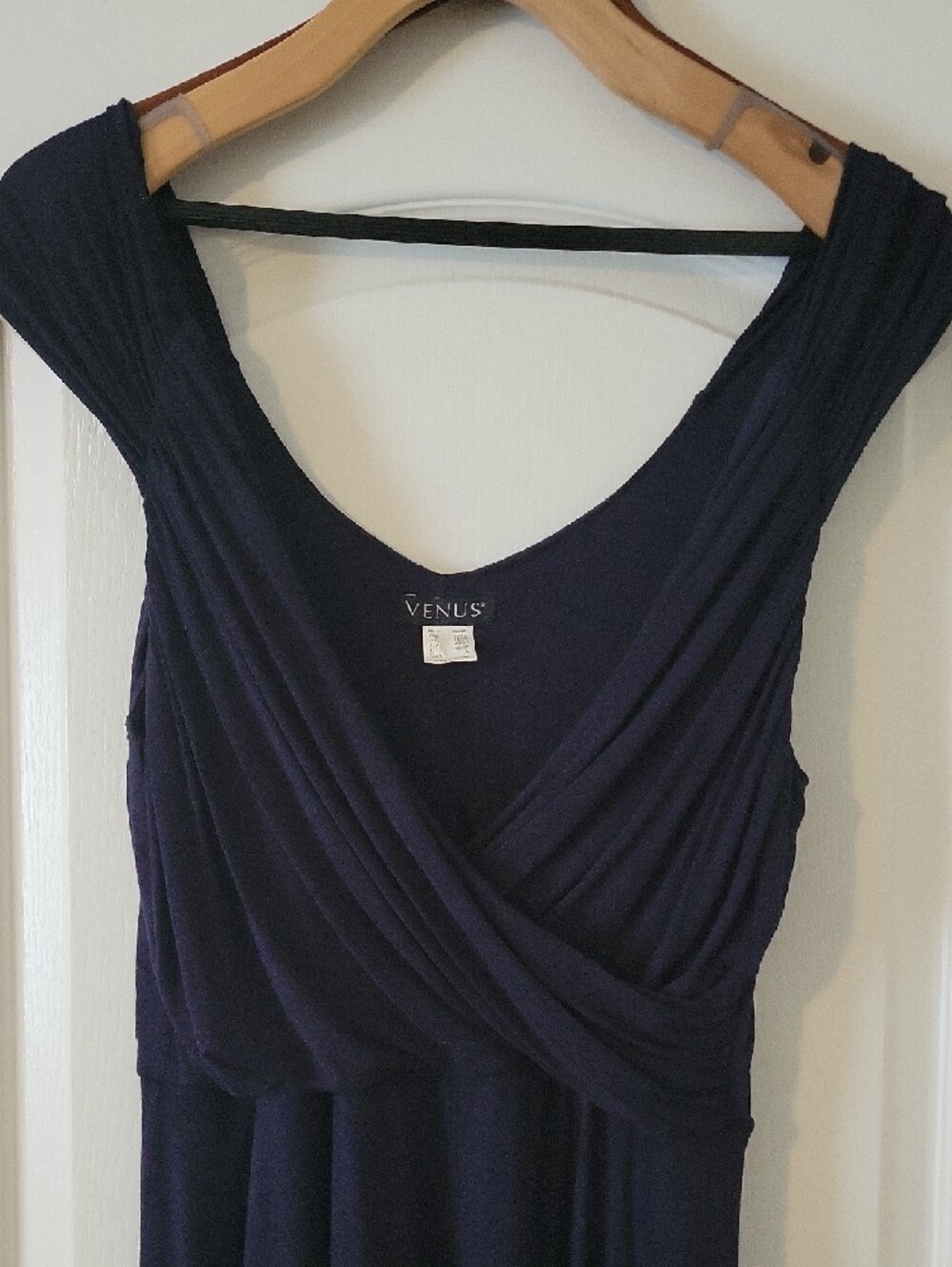 VENUS Deep Navy Cap Sleeve Wrap Midi Dress - Picture 2 of 8